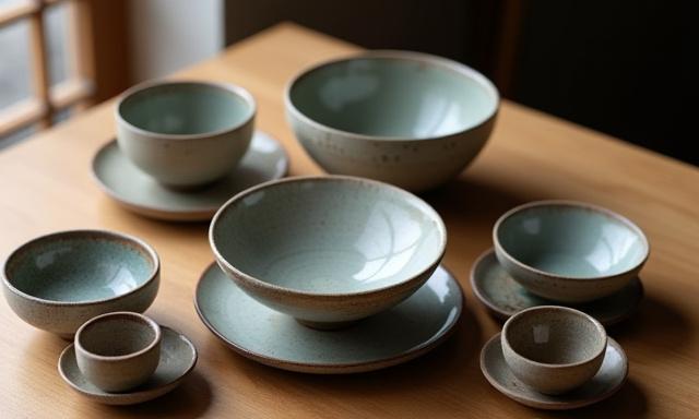 日本のカフェ向けにデザインされた、手作りの陶器製食器シリーズ